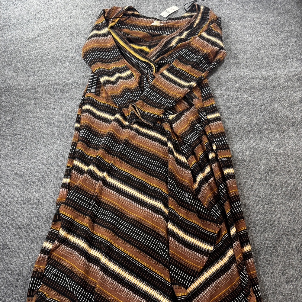 Maeve by Anthropologie Multicolor Striped Long Sleeve Dress large